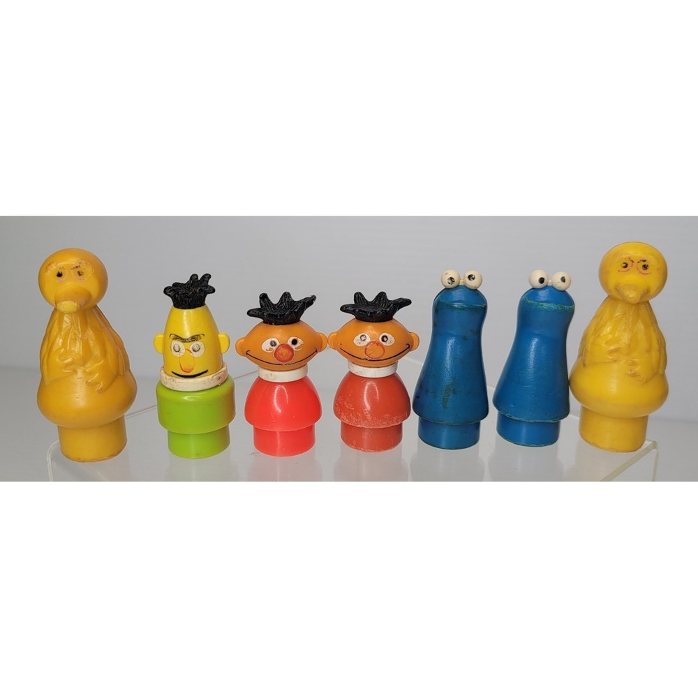 VTG Lot 7 Fisher Price Little People Sesame Street Ernie Big Bird Cookie Monster - Picture 2 of 10